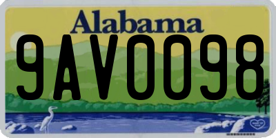 AL license plate 9AV0098