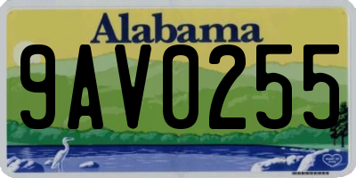 AL license plate 9AV0255