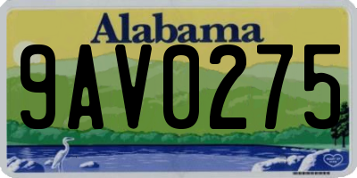 AL license plate 9AV0275