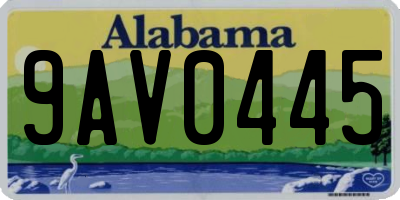 AL license plate 9AV0445