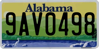 AL license plate 9AV0498