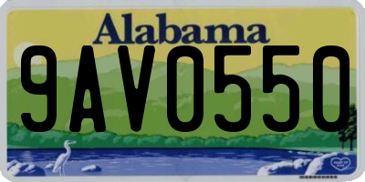 AL license plate 9AV0550
