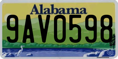 AL license plate 9AV0598