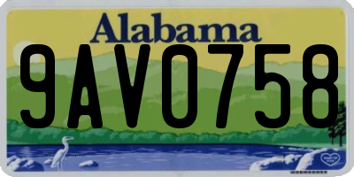 AL license plate 9AV0758