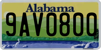 AL license plate 9AV0800
