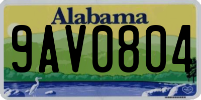 AL license plate 9AV0804