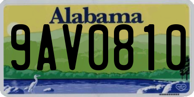 AL license plate 9AV0810