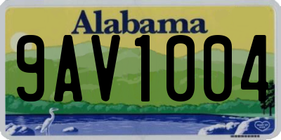 AL license plate 9AV1004