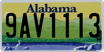 AL license plate 9AV1113