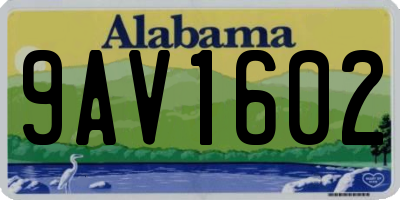 AL license plate 9AV1602