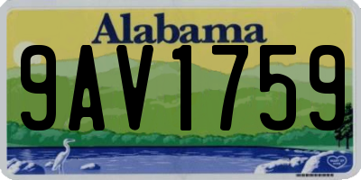 AL license plate 9AV1759