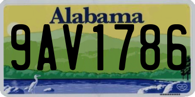 AL license plate 9AV1786