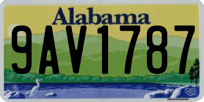 AL license plate 9AV1787