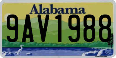 AL license plate 9AV1988