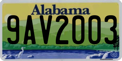 AL license plate 9AV2003