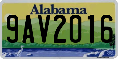 AL license plate 9AV2016