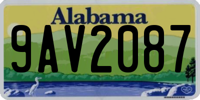 AL license plate 9AV2087