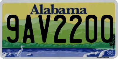 AL license plate 9AV2200