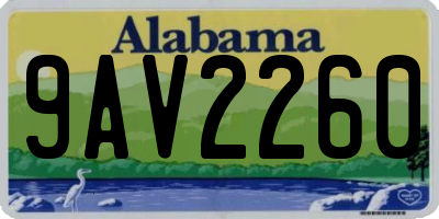 AL license plate 9AV2260