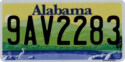 AL license plate 9AV2283