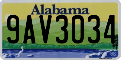 AL license plate 9AV3034
