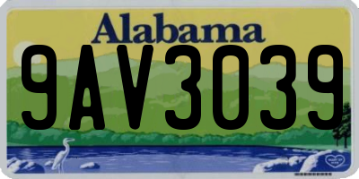 AL license plate 9AV3039