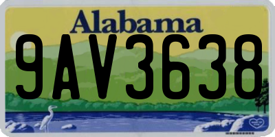 AL license plate 9AV3638