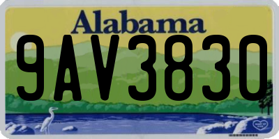 AL license plate 9AV3830