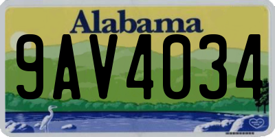 AL license plate 9AV4034