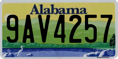 AL license plate 9AV4257