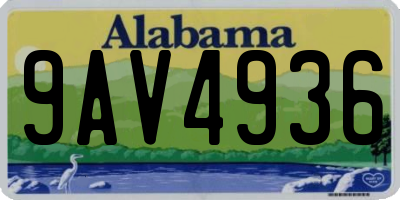 AL license plate 9AV4936