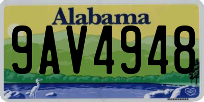 AL license plate 9AV4948