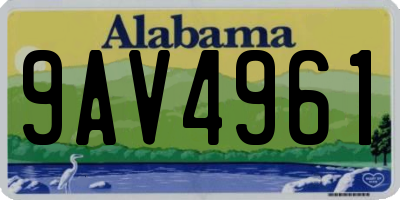 AL license plate 9AV4961