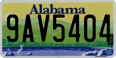 AL license plate 9AV5404
