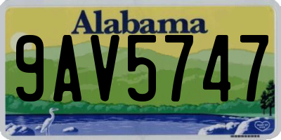 AL license plate 9AV5747