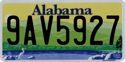 AL license plate 9AV5927