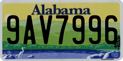 AL license plate 9AV7996