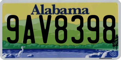 AL license plate 9AV8398