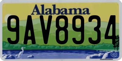 AL license plate 9AV8934