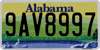 AL license plate 9AV8997