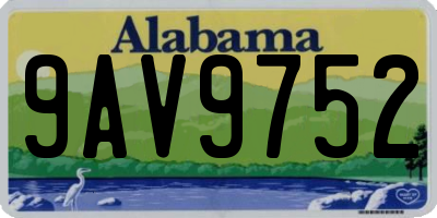 AL license plate 9AV9752