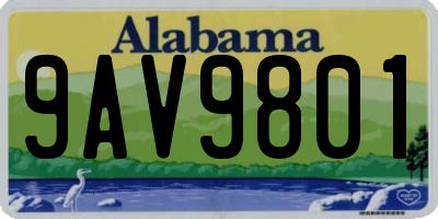 AL license plate 9AV9801