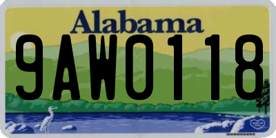 AL license plate 9AW0118