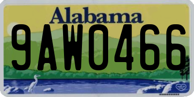 AL license plate 9AW0466