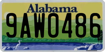 AL license plate 9AW0486