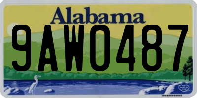 AL license plate 9AW0487