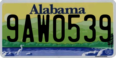 AL license plate 9AW0539