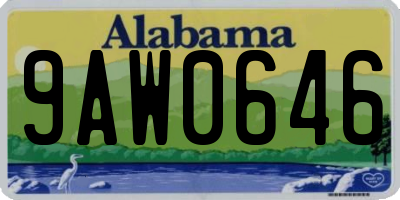 AL license plate 9AW0646