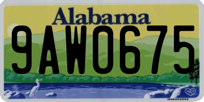 AL license plate 9AW0675