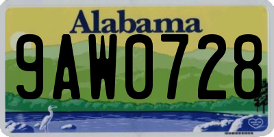 AL license plate 9AW0728